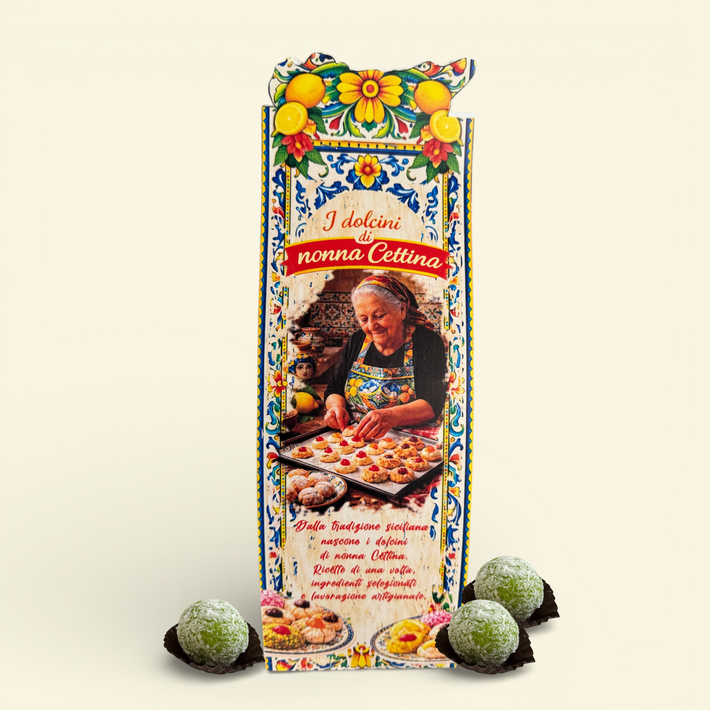 Nonna Cettina Dessert al Cocco Gusto Pistacchio  – Confezione Regalo 350 g