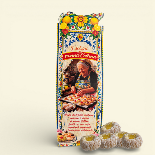Dolcini Siciliani di Pasta di Mandorle al Limone con Goccia di Crema – Confezione Regalo 350 g