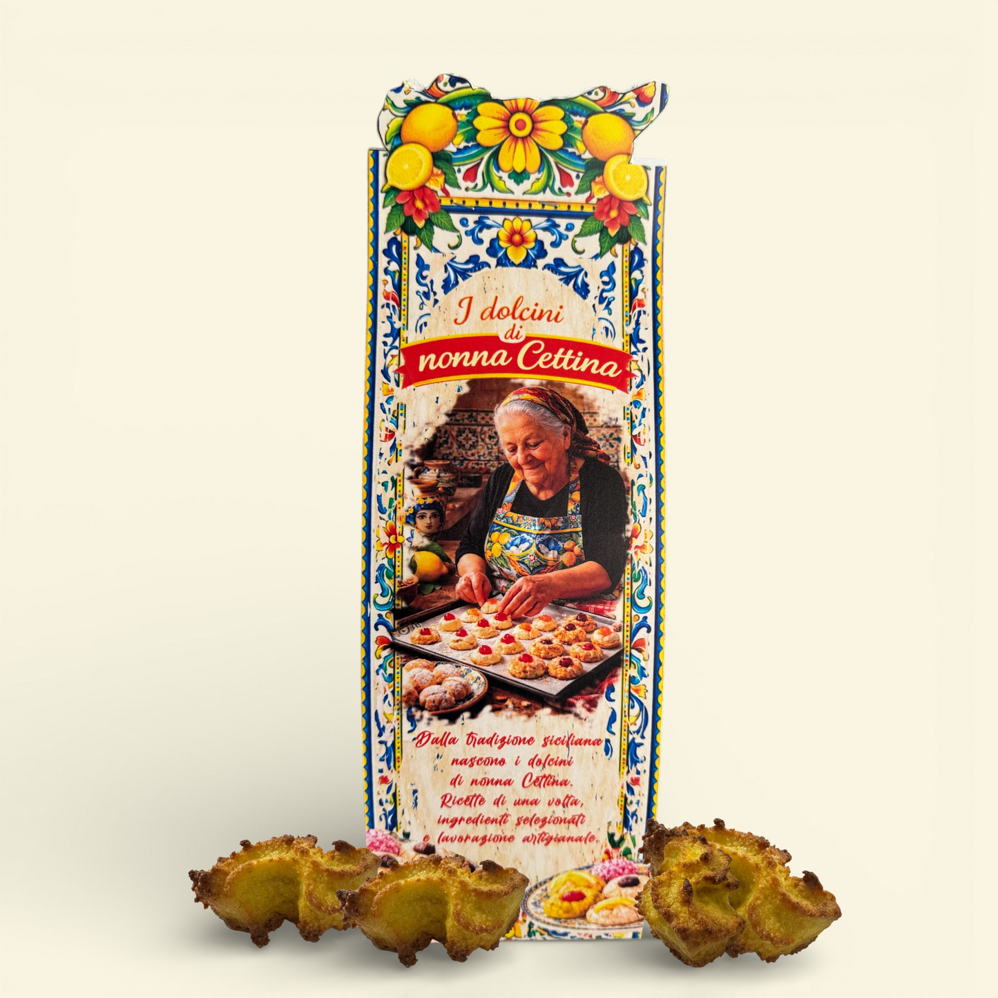 Dolcini Siciliani di Pasta di Mandorla Riccia Rigata a forma S al Limone – Confezione Regalo 350 g